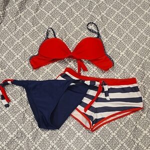 Women's Swimwear Set - Red and Blue